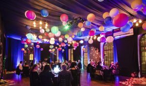 Aurora northern lights theme in an event in London