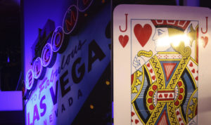 Casino card backdrop at las vegas event theme