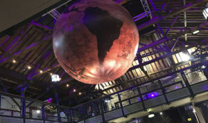 inflatable globe at an event