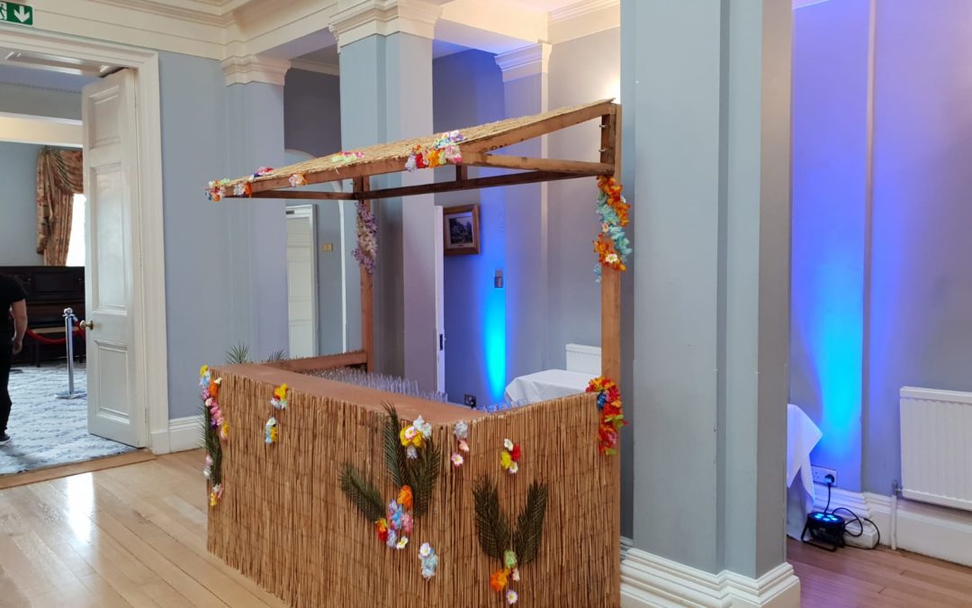 Tiki hut food stations for bars
